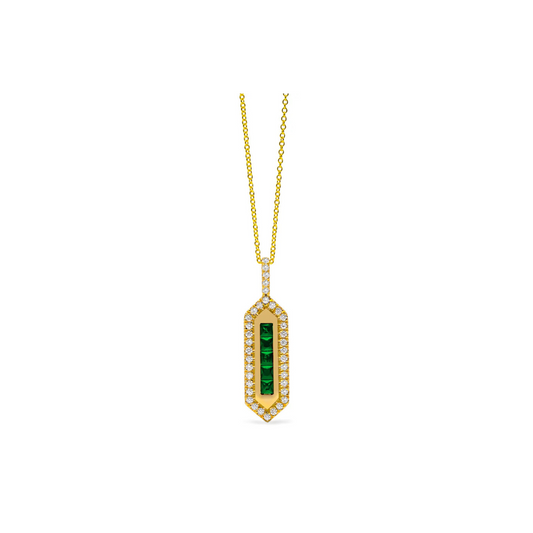 18k Yellow Gold Emerald Necklace