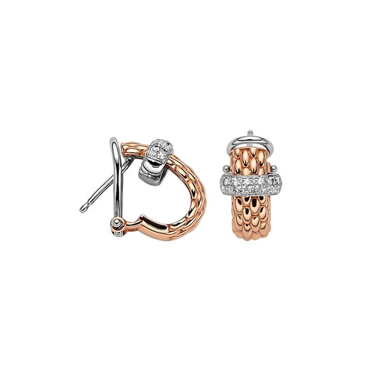 18k Rose and White Gold Earrings