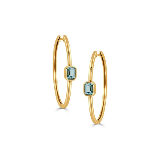 18kt Yellow Gold Earring with Sky Blue Topaz