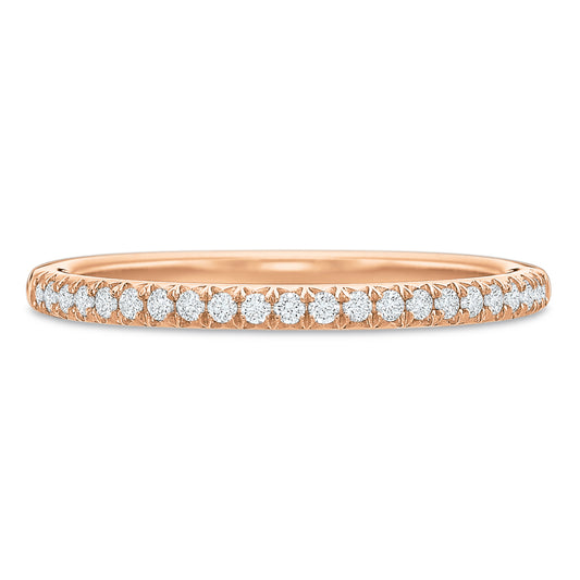 18k Rose Gold Straight Diamond Wedding Band
