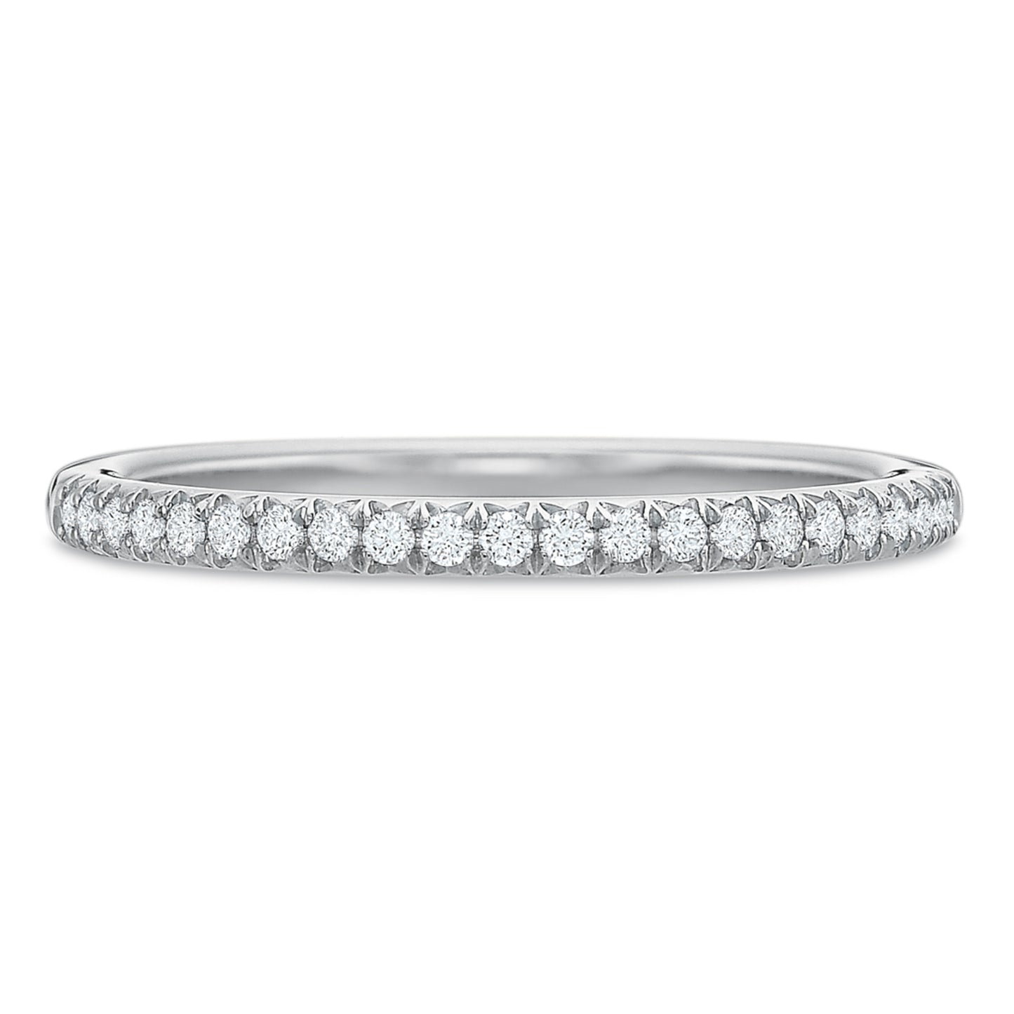 18k White Gold Straight Diamond Wedding Band