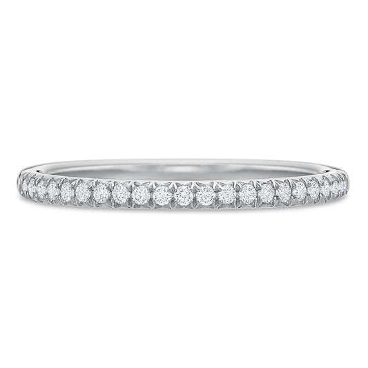 18k White Gold Straight Diamond Wedding Band