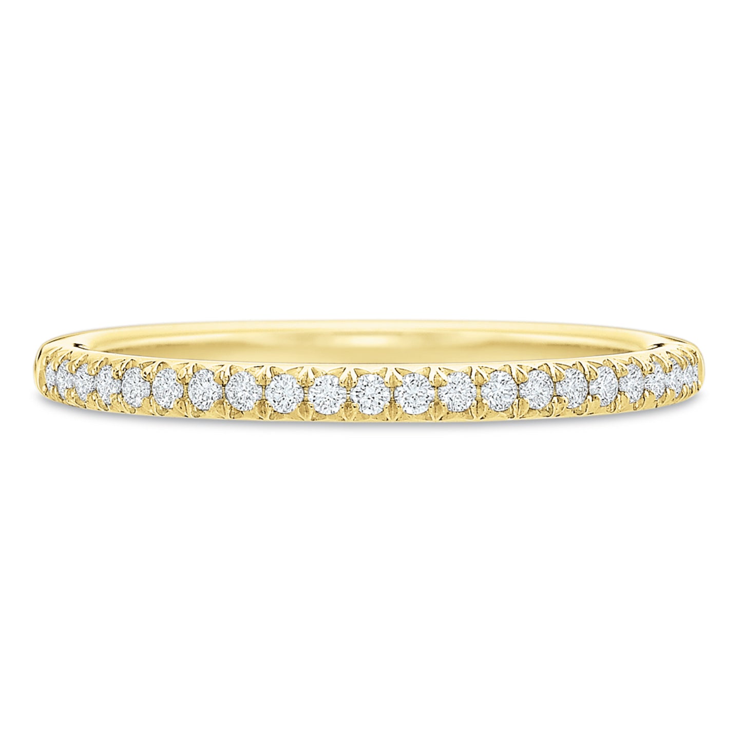 18k Yellow Gold Straight Diamond Wedding Band
