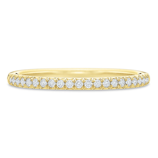 18k Yellow Gold Straight Diamond Wedding Band