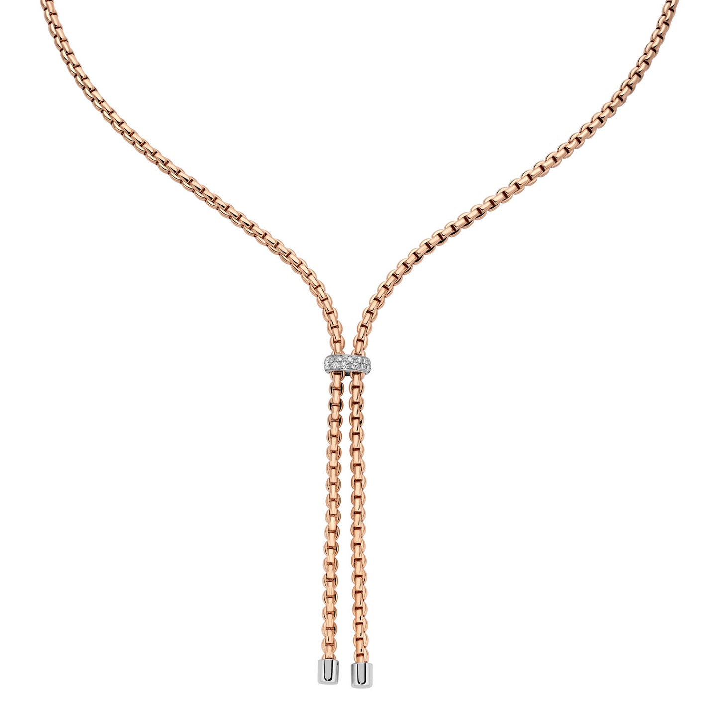 18k Rose Gold Diamond Drop Necklace