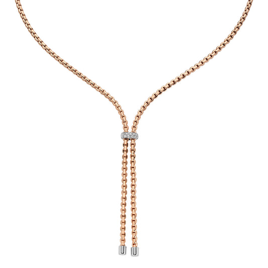 18k Rose Gold Diamond Drop Necklace