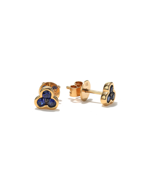 Trinity Sapphire Stud Earrings