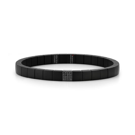 18k White Gold and Black Ceramic Bracelet