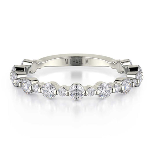 18k White Gold Single Prong Diamond Band