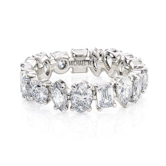 18k White Gold Mixed Shapes Diamond Eternity Band