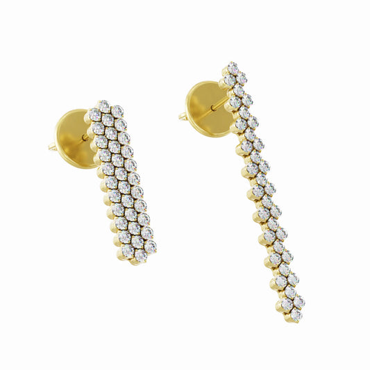 18k Yellow Gold Stretch Earrings