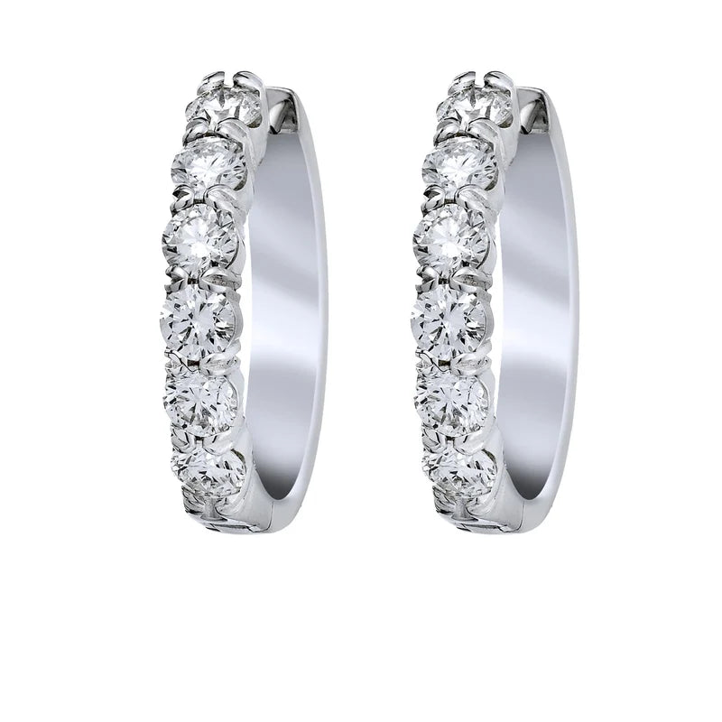 18k White Gold Diamond Hoop earrings