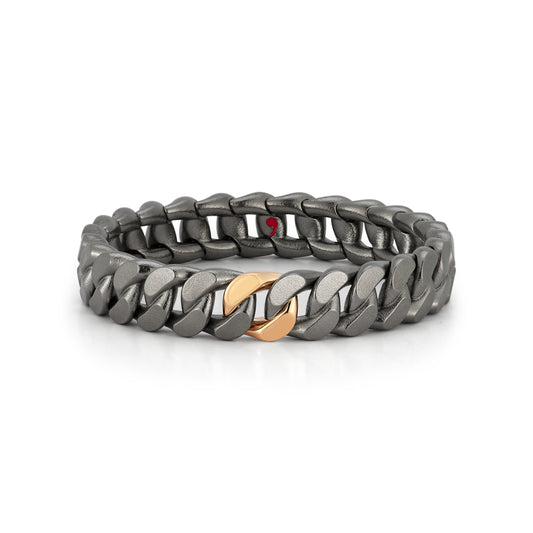 18k Rose Gold and Matte Grey Groumette Bracelet