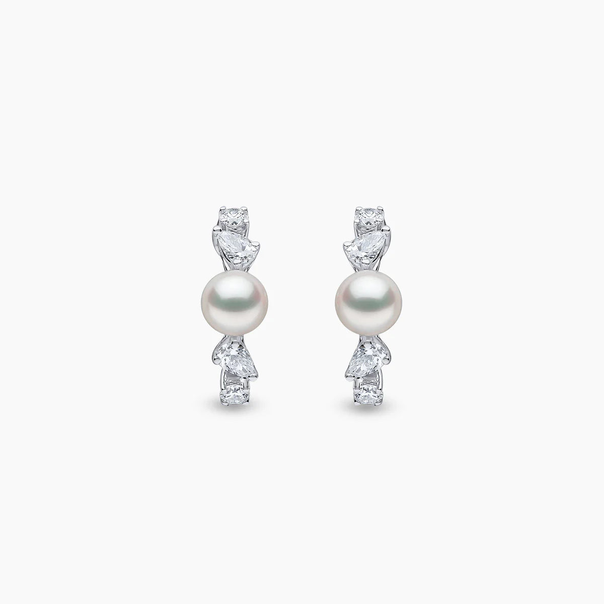 18k White Gold Huggie Hoops