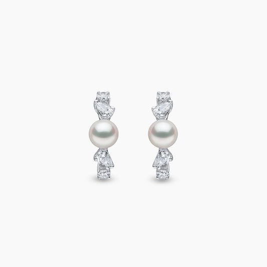 18k White Gold Huggie Hoops