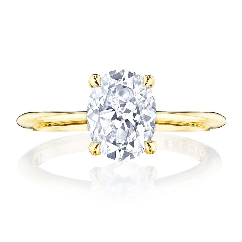 18k Yellow Gold Oval Solitaire Engagement Ring