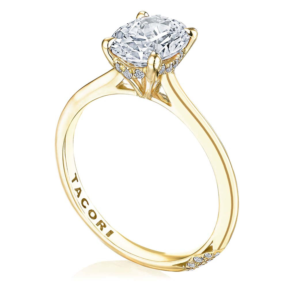 18k Yellow Gold Oval Solitaire Engagement Ring