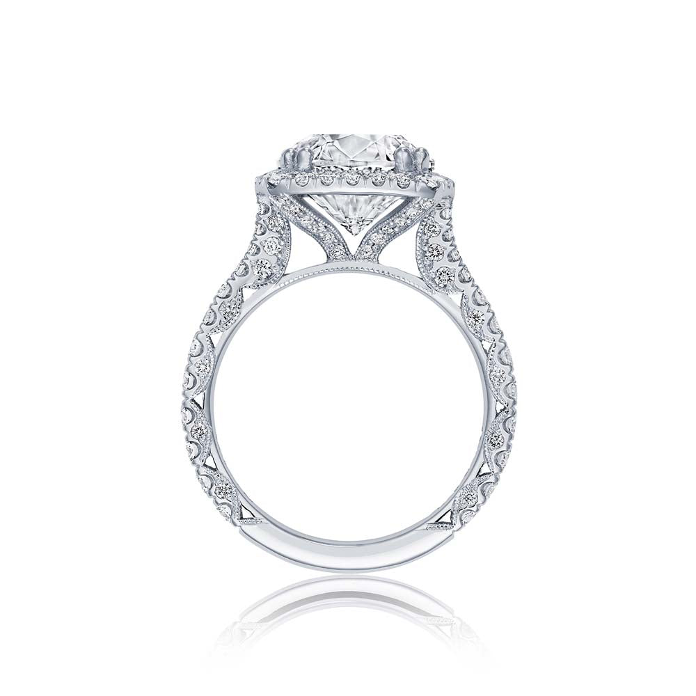 Platinum RoyalT Cushion Bloom Diamond Engagement Ring