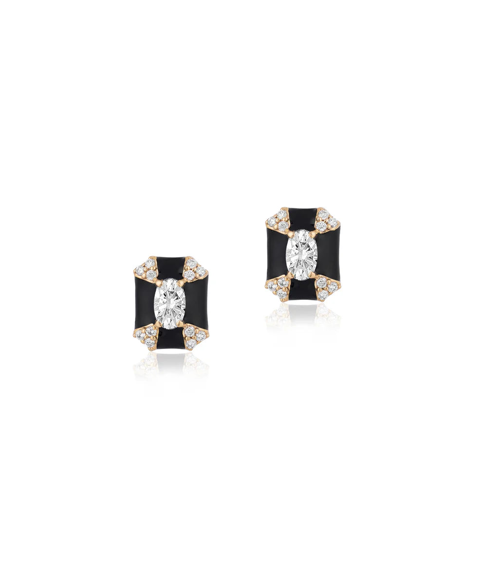 Octagon Studs with Enamel