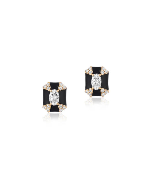 Octagon Studs with Enamel