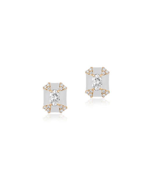 Octagon Studs with Enamel