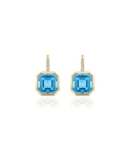 Octagonal Bezel Drop Earrings