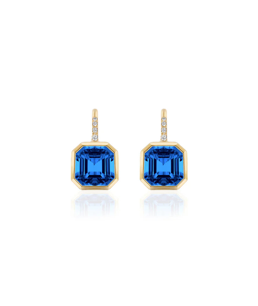 Octagonal Bezel Drop Earrings