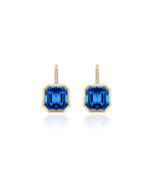 Octagonal Bezel Drop Earrings