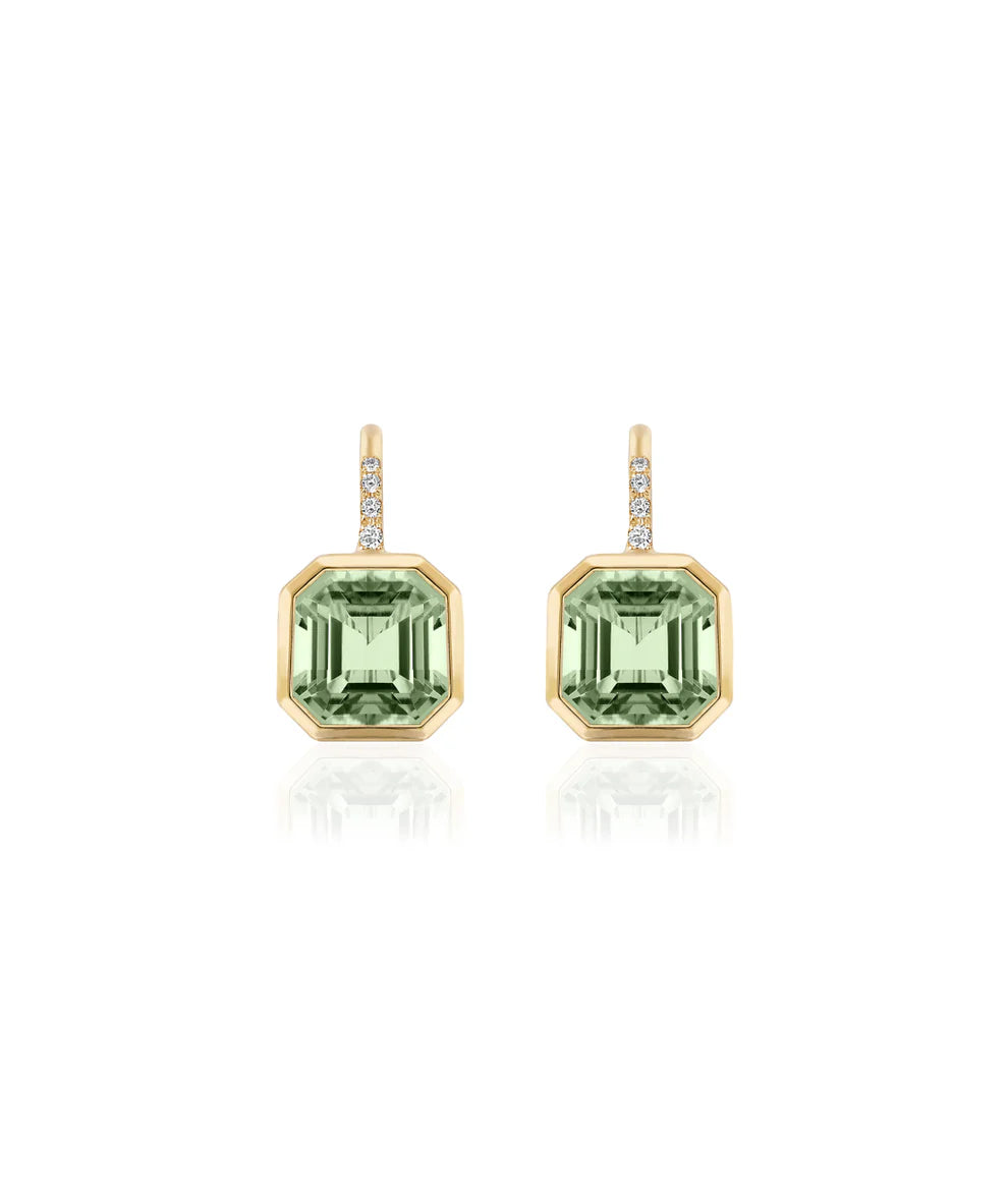 Octagonal Bezel Drop Earrings