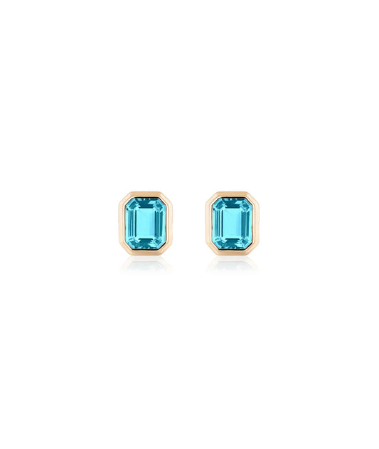 Emerald Cut Stud Earrings