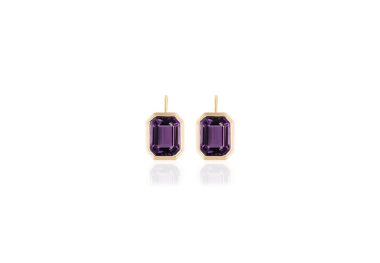 Bezel-Set Emerald-Cut Earrings