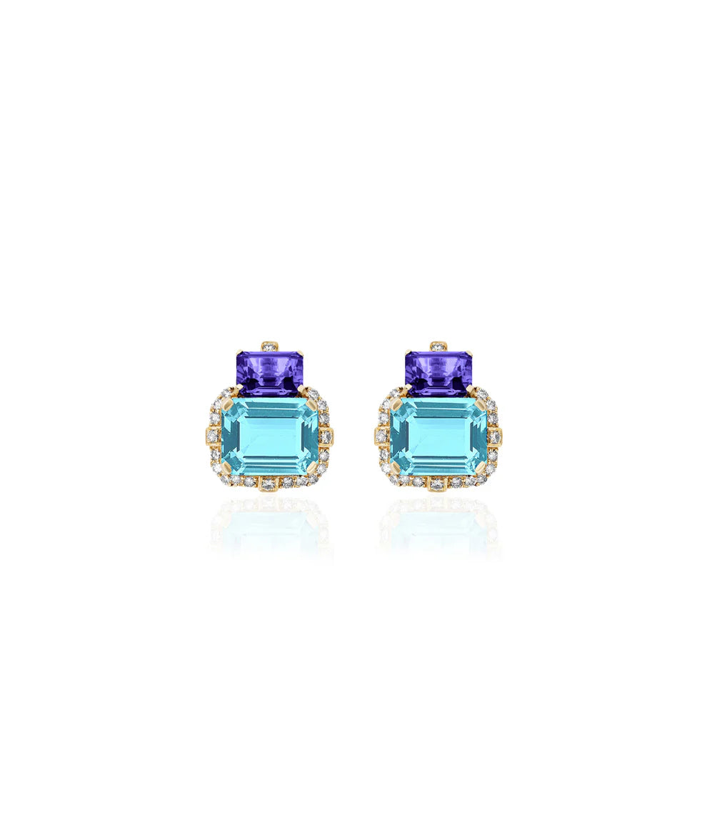 Two-Tone Stud Earrings