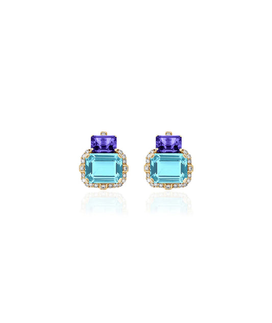 Two-Tone Stud Earrings