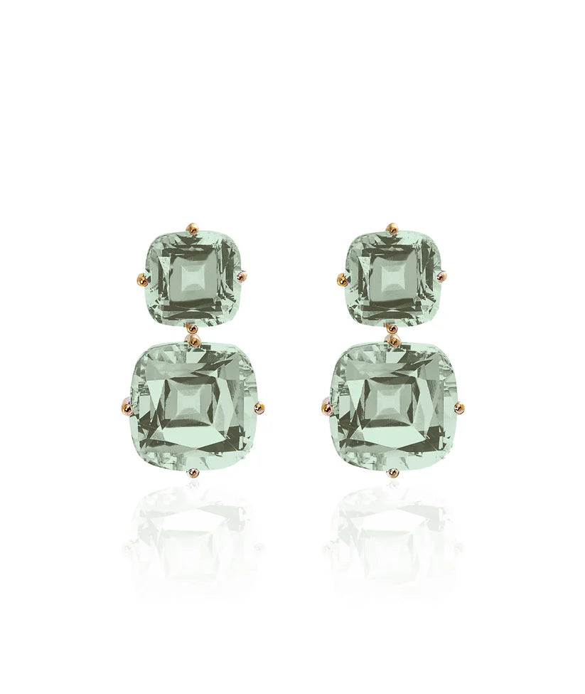 Double Cushion Drop Earrings