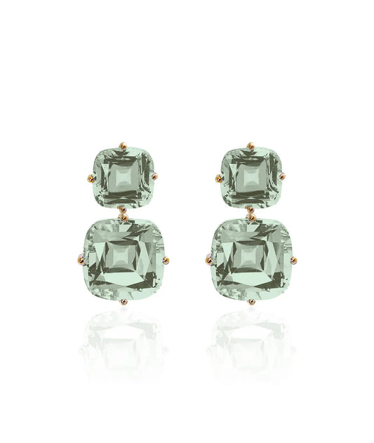 Double Cushion Drop Earrings