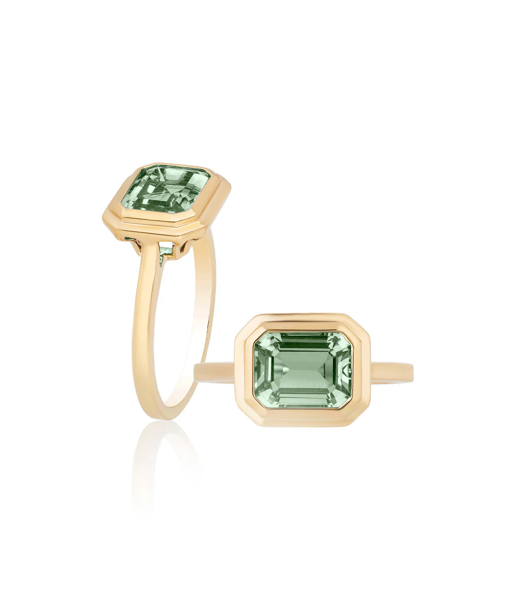 Emerald-Cut East-West Ring