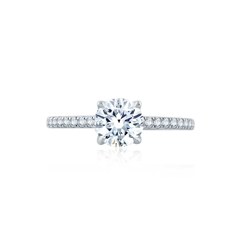 Round Center Draped Gallery Solitaire Engagement Ring