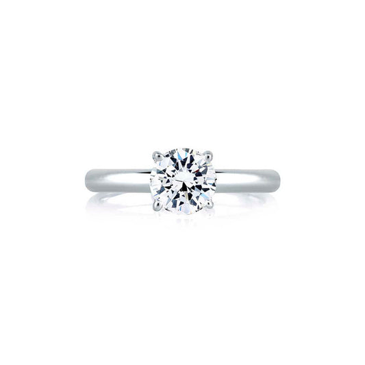 Crossover Four Prong Solitaire Engagement Ring