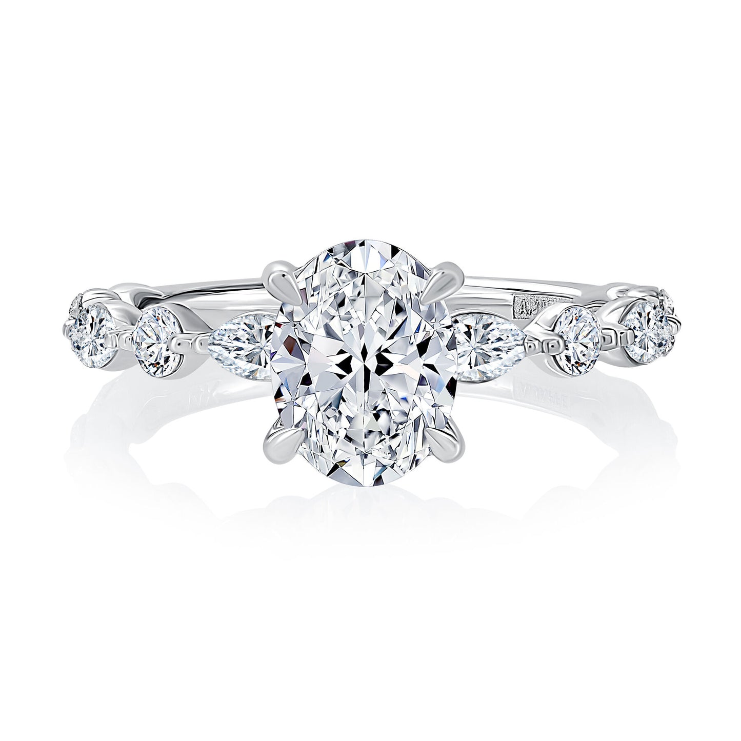 Oval White Gold Engagement Ring