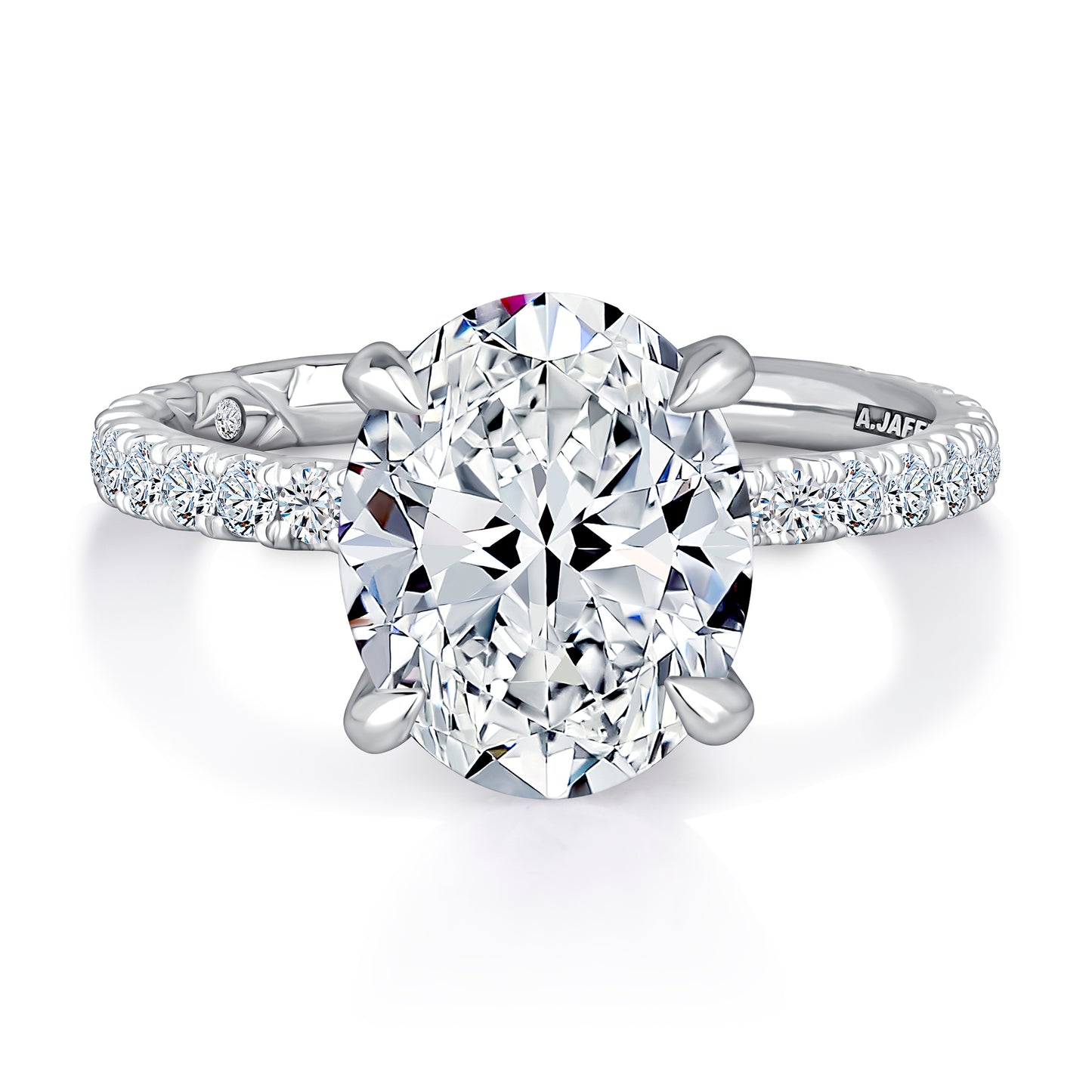 Classic Four Prong Oval Diamond Engagement Ring