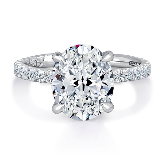 Classic Four Prong Oval Diamond Engagement Ring