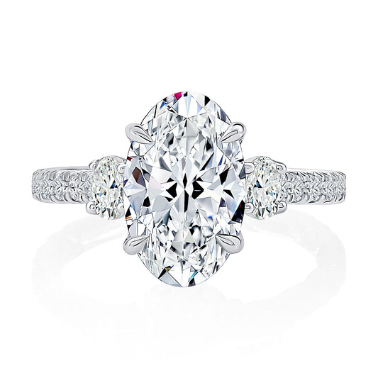 Three Stone Oval Engagement Ring