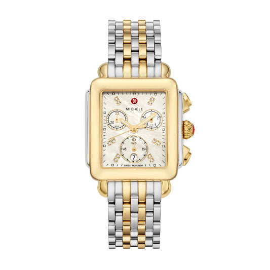 Deco Two-Tone 18K Gold Diamond Dial Watch