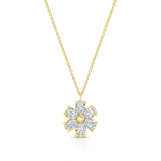 18k yellow Gold Floral Necklace