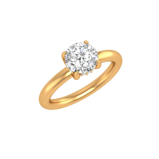 18kt Yellow Gold Round Engagement Ring