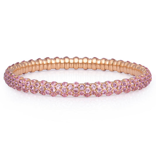 18k Rose Gold Baby Pink Sapphire Stretch Bracelet