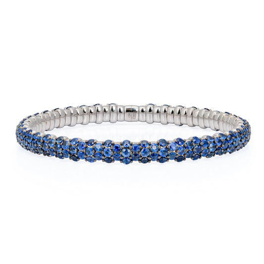18k White Gold Sapphire Stretch Bracelet