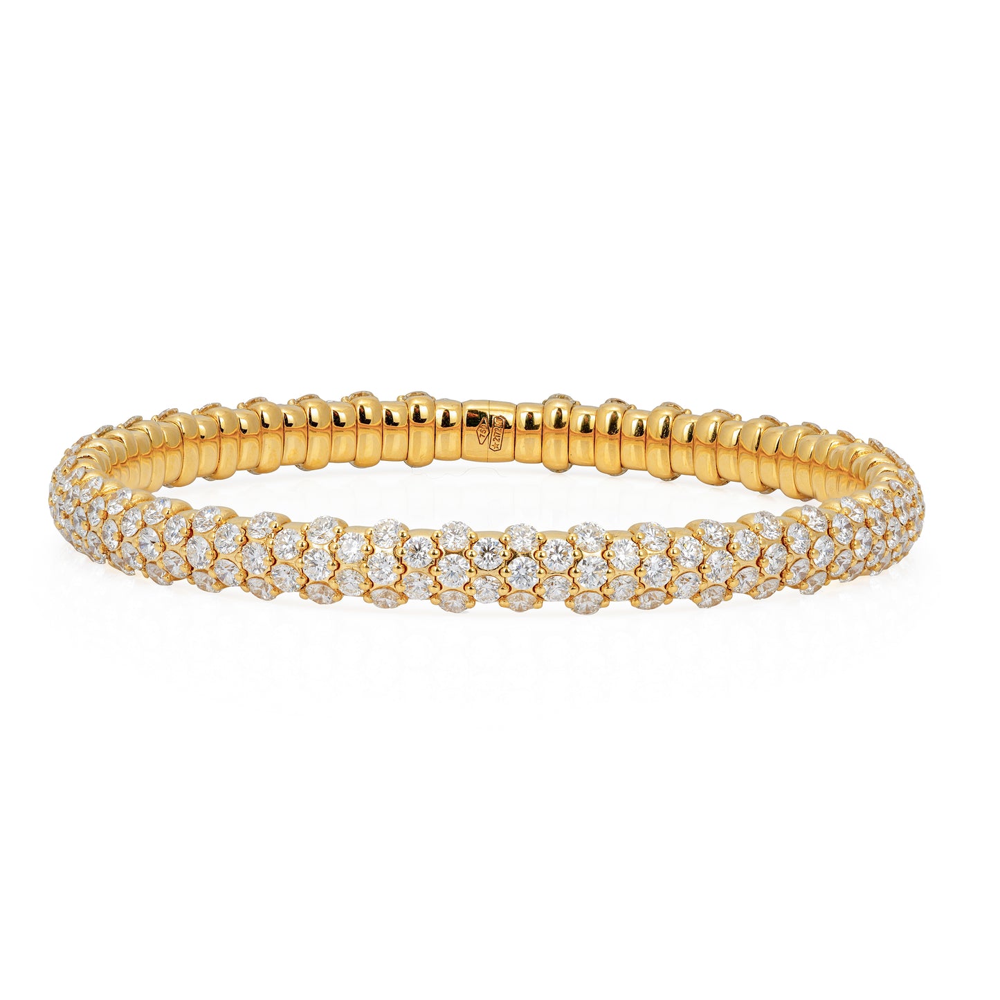 18k Yellow Gold Diamond Stretch Bracelet