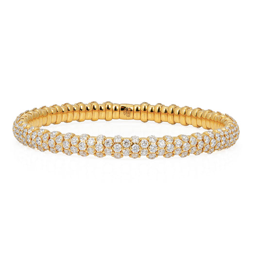 18k Yellow Gold Diamond Stretch Bracelet