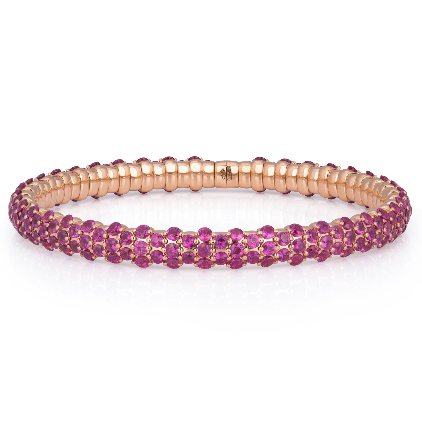 18k Rose Gold Pink Sapphire Stretch Bracelet